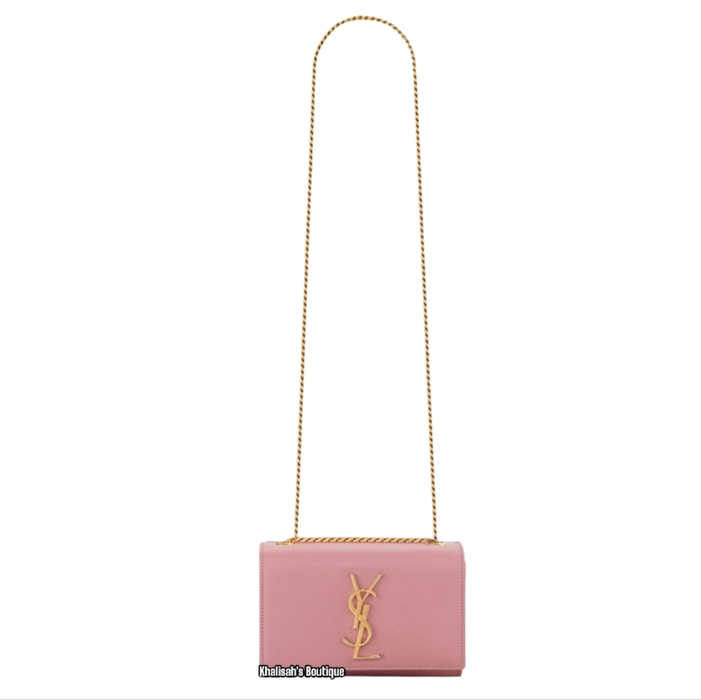 YSL Saint Laurent KATE SMALL Grain de Poudre Shoulder/Crossbody BABY PINK BLUSH - Picture 4 of 16